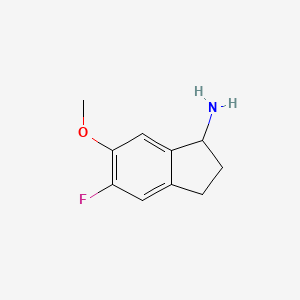 5-Fluoro-6-methoxy-2,3-dihydro-1H-inden-1-amine chemical structure (CAS 1273611-90-7)