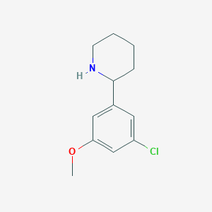 2-(3-Chloro-5-methoxyphenyl)piperidine chemical structure (CAS 1273675-26-5)