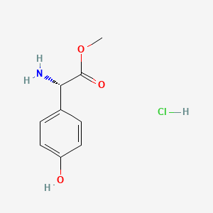 (S)-Methyl 2-amino-2-(4-hydroxyphenyl)acetate hydrochloride chemical structure (CAS 127369-30-6)