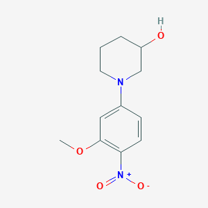 1-(3-Methoxy-4-nitrophenyl)piperidin-3-ol chemical structure (CAS 1275398-59-8)