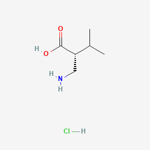 (R)-2-(Aminomethyl)-3-methylbutanoic acid hydrochloride chemical structure (CAS 1276055-45-8)