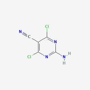 2-Amino-4,6-dichloropyrimidine-5-carbonitrile chemical structure (CAS 1277179-33-5)