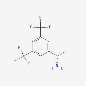 (S)-1-(3,5-Bis(trifluoromethyl)phenyl)ethanamine chemical structure (CAS 127733-40-8)