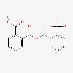 2-((1-(2-(Trifluoromethyl)phenyl)ethoxy)carbonyl)benzoic acid chemical structure (CAS 127733-45-3)