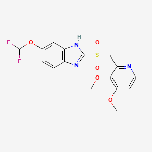 6-(Difluoromethoxy)-2-(((3,4-dimethoxypyridin-2-yl)methyl)sulfonyl)-1H-benzo[d]imidazole chemical structure (CAS 127780-16-9)