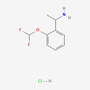 1-(2-(Difluoromethoxy)phenyl)ethan-1-amine hydrochloride chemical structure (CAS 127842-65-3)