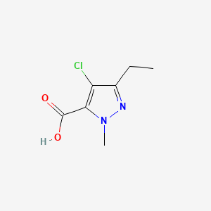 4-Chloro-3-ethyl-1-methyl-1H-pyrazole-5-carboxylic acid chemical structure (CAS 127892-62-0)