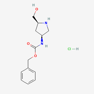 (2S,4S)-2-Hydroxymethyl-4-Cbz-aminopyrrolidine hydrochloride chemical structure (CAS 1279026-90-2)