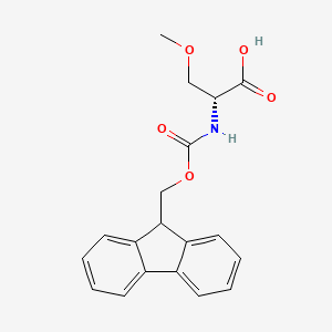 (R)-2-((((9H-Fluoren-9-yl)methoxy)carbonyl)amino)-3-methoxypropanoic acid chemical structure (CAS 1279032-69-7)