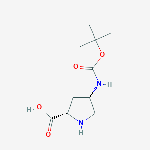 (2S,4S)-4-((tert-Butoxycarbonyl)amino)pyrrolidine-2-carboxylic acid chemical structure (CAS 1279034-78-4)