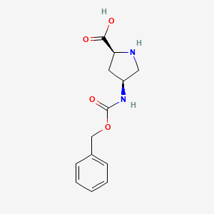 (2S,4S)-4-(((Benzyloxy)carbonyl)amino)pyrrolidine-2-carboxylic acid chemical structure (CAS 1279034-86-4)