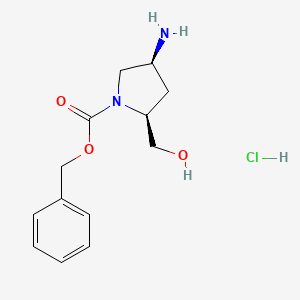 (2S,4S)-1-Cbz-2-Hydroxymethyl-4-aminopyrrolidine hydrochloride chemical structure (CAS 1279038-54-8)