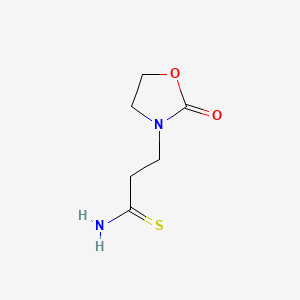 3-(2-Oxo-1,3-oxazolidin-3-yl)propanethioamide chemical structure (CAS 127914-07-2)