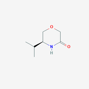 (S)-5-Isopropylmorpholin-3-one chemical structure (CAS 127958-60-5)