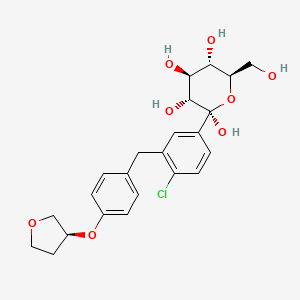 (2S,3R,4S,5S,6R)-2-(4-Chloro-3-(4-(((S)-tetrahydrofuran-3-yl)oxy)benzyl)phenyl)-6-(hydroxymethyl)tetrahydro-2H-pyran-2,3,4,5-tetraol chemical structure (CAS 1279691-35-8)