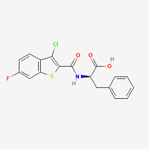 (3-Chloro-6-fluorobenzo[b]thiophene-2-carbonyl)-D-phenylalanine chemical structure (CAS 1279713-77-7)