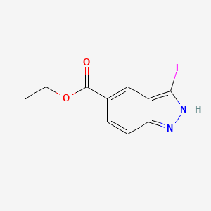 Ethyl 3-iodo-1H-indazole-5-carboxylate chemical structure (CAS 1279863-38-5)