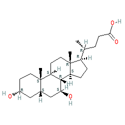 (R)-4-((3R,5S,7S,8R,9S,10S,13R,14S,17R)-3,7-Dihydroxy-10,13-dimethylhexadecahydro-1H-cyclopenta[a]phenanthren-17-yl)pentanoic acid chemical structure (CAS 128-13-2)