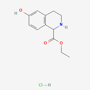 Ethyl 6-hydroxy-1,2,3,4-tetrahydroisoquinoline-1-carboxylate hydrochloride chemical structure (CAS 128073-50-7)