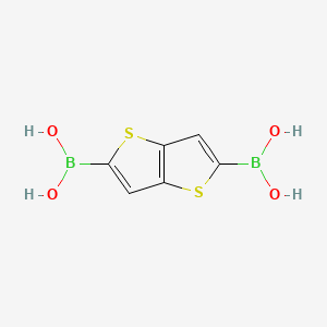 Thieno[3,2-b]thiophene-2,5-diyldiboronic acid chemical structure (CAS 1281324-46-6)