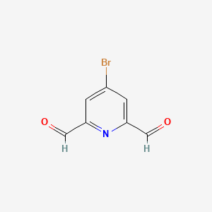 4-Bromopyridine-2,6-dicarbaldehyde chemical structure (CAS 128184-01-0)
