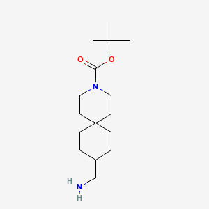 tert-Butyl 9-(aminomethyl)-3-azaspiro[5.5]undecane-3-carboxylate chemical structure (CAS 1281872-56-7)