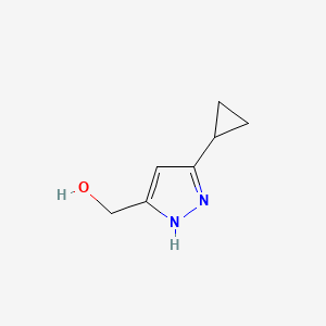 (5-Cyclopropyl-1H-pyrazol-3-yl)methanol chemical structure (CAS 1281984-39-1)