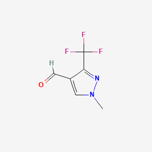 1-Methyl-3-(trifluoromethyl)-1H-pyrazole-4-carbaldehyde chemical structure (CAS 128225-66-1)