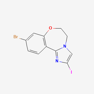 9-Bromo-2-iodo-5,6-dihydrobenzo[f]imidazo[1,2-d][1,4]oxazepine chemical structure (CAS 1282516-69-1)