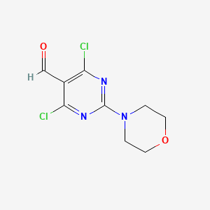 4,6-Dichloro-2-morpholinopyrimidine-5-carbaldehyde chemical structure (CAS 1282537-80-7)