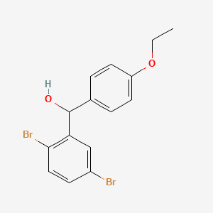 (2,5-Dibromophenyl)(4-ethoxyphenyl)methanol chemical structure (CAS 1282849-48-2)