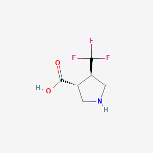 (3R,4R)-4-(Trifluoromethyl)pyrrolidine-3-carboxylic acid chemical structure (CAS 1283107-77-6)