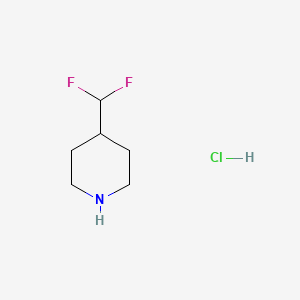 4-(Difluoromethyl)piperidine hydrochloride chemical structure (CAS 1283717-58-7)
