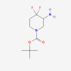 tert-Butyl 3-amino-4,4-difluoropiperidine-1-carboxylate chemical structure (CAS 1283718-72-8)