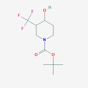 tert-Butyl 4-hydroxy-3-(trifluoromethyl)piperidine-1-carboxylate chemical structure (CAS 1283720-71-7)