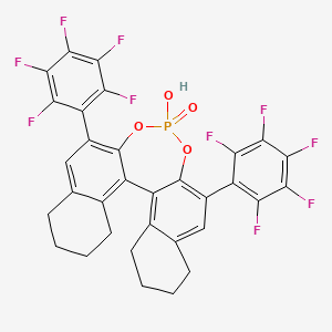 (11bR)-4-Hydroxy-2,6-bis(perfluorophenyl)-8,9,10,11,12,13,14,15-octahydrodinaphtho[2,1-d:1',2'-f][1,3,2]dioxaphosphepine 4-oxide chemical structure (CAS 1284293-46-4)