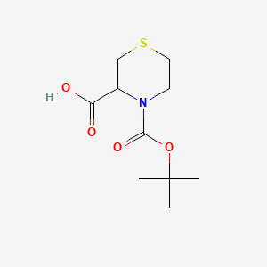 4-(tert-Butoxycarbonyl)thiomorpholine-3-carboxylic acid chemical structure (CAS 128453-98-5)