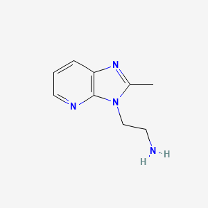 2-(2-methyl-3H-imidazo[4,5-b]pyridin-3-yl)ethan-1-amine chemical structure (CAS 1284713-77-4)
