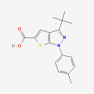 3-(tert-Butyl)-1-(p-tolyl)-1H-thieno[2,3-c]pyrazole-5-carboxylic acid chemical structure (CAS 1284848-13-0)