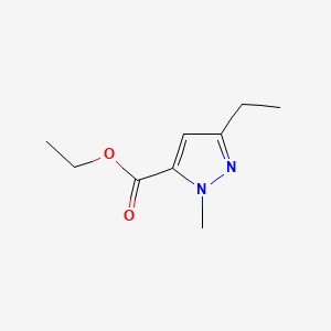 Ethyl 3-ethyl-1-methyl-1H-pyrazole-5-carboxylate chemical structure (CAS 128537-26-8)