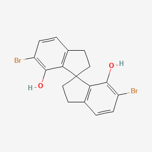 (R)-6,6'-Dibromo-2,2',3,3'-tetrahydro-1,1'-spirobi[indene]-7,7'-diol chemical structure (CAS 1286189-15-8)