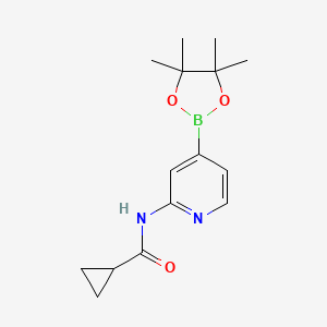 N-(4-(4,4,5,5-Tetramethyl-1,3,2-dioxaborolan-2-yl)pyridin-2-yl)cyclopropanecarboxamide chemical structure (CAS 1286230-87-2)