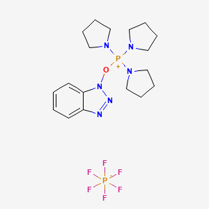 ((1H-Benzo[d][1,2,3]triazol-1-yl)oxy)tri(pyrrolidin-1-yl)phosphonium hexafluorophosphate(V) chemical structure (CAS 128625-52-5)