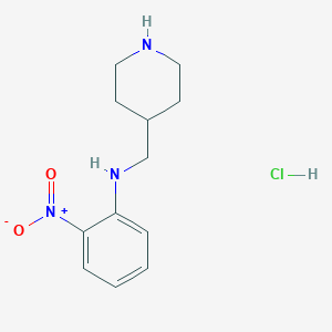 2-Nitro-N-(piperidin-4-ylmethyl)aniline hydrochloride chemical structure (CAS 1286264-78-5)