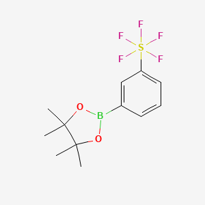 4,4,5,5-Tetramethyl-2-(m-pentafluorosulfanylbenzene)-1,3,2-dioxaborolane chemical structure (CAS 1286278-35-0)