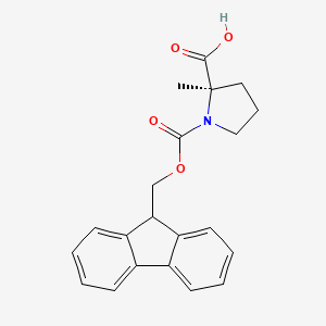 (R)-1-(((9H-Fluoren-9-yl)methoxy)carbonyl)-2-methylpyrrolidine-2-carboxylic acid chemical structure (CAS 1286768-33-9)