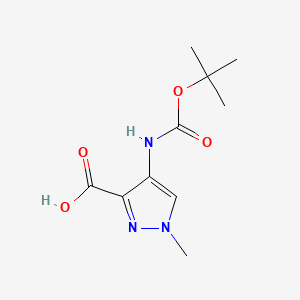 4-((tert-Butoxycarbonyl)amino)-1-methyl-1H-pyrazole-3-carboxylic acid chemical structure (CAS 1287670-05-6)