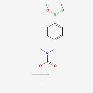 (4-(((tert-Butoxycarbonyl)(methyl)amino)methyl)phenyl)boronic acid chemical structure (CAS 1287753-35-8)