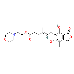 2-Morpholinoethyl (E)-6-(4-hydroxy-6-methoxy-7-methyl-3-oxo-1,3-dihydroisobenzofuran-5-yl)-4-methylhex-4-enoate chemical structure (CAS 128794-94-5)