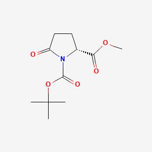 (R)-1-tert-Butyl 2-methyl 5-oxopyrrolidine-1,2-dicarboxylate chemical structure (CAS 128811-48-3)